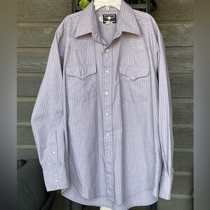 Flying R Ranchwear Western Pearl Snap Long Sleeve Classic Fit Size L(16-1/2-35)